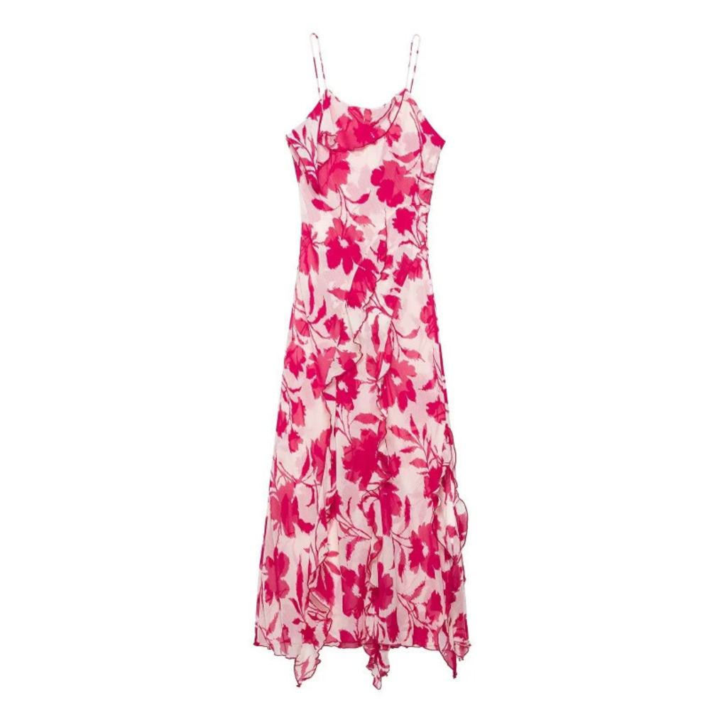ZARA New Summer Resort Print Spaghetti Strap Dress
